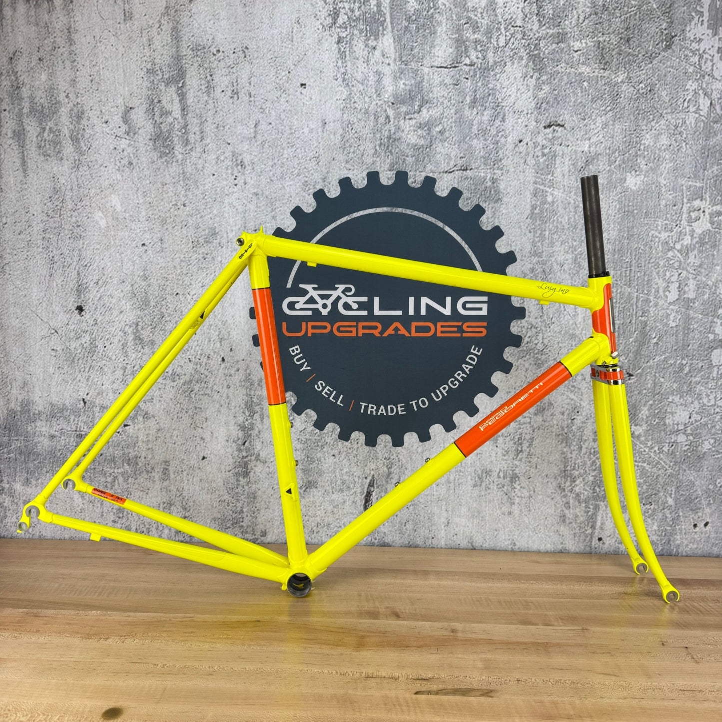 New! 2023 Dario Pegoretti Luigino Vintage 54cm Yellow Steel Rim Brake Frameset