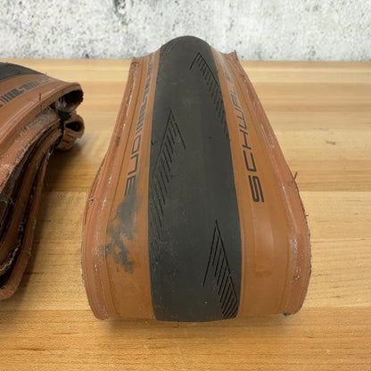 Pair Schwalbe One 28mm 700c Tubeless Tanwall Road Tires