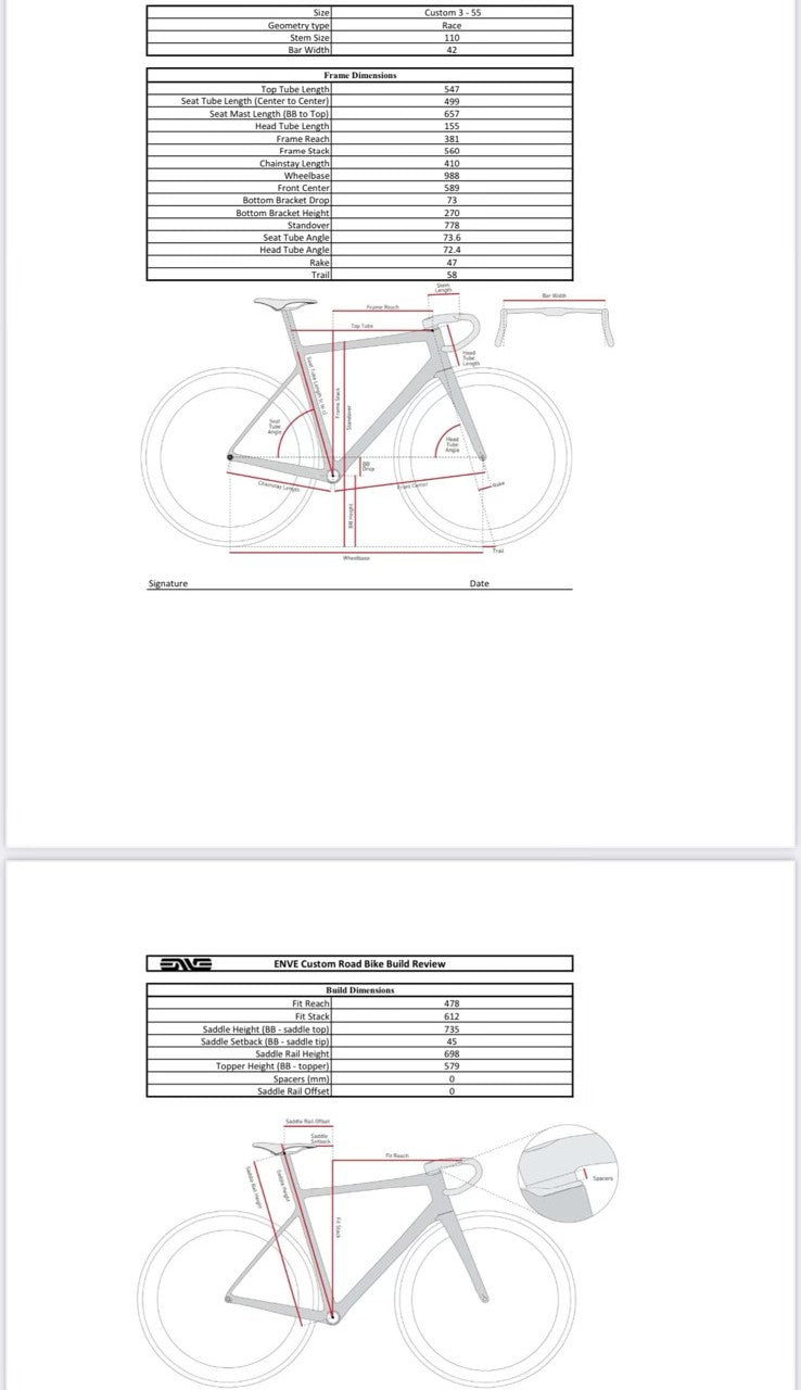 Low Mile! 2023 Enve Custom Road 55cm Carbon Disc Frameset 700c 2246g
