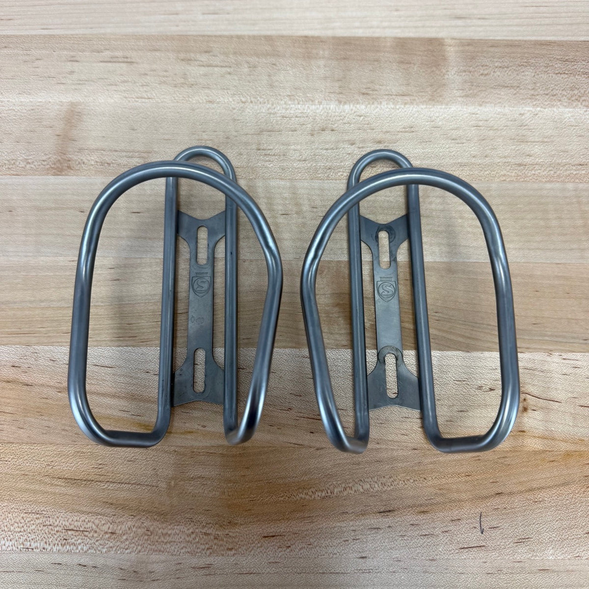 Light Use! Silca Sicuro V2 Silver Pair Titanium Bike Water Bottle Cages 60g