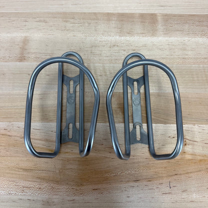 Light Use! Silca Sicuro V2 Silver Pair Titanium Bike Water Bottle Cages 60g