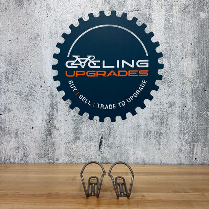 Light Use! Silca Sicuro V2 Silver Pair Titanium Bike Water Bottle Cages 60g