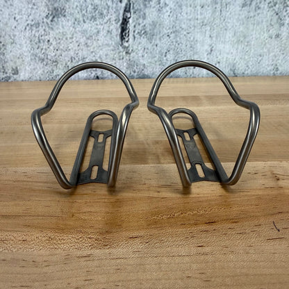 Light Use! Silca Sicuro V2 Silver Pair Titanium Bike Water Bottle Cages 60g