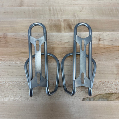 Light Use! Silca Sicuro V2 Silver Pair Titanium Bike Water Bottle Cages 60g