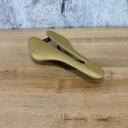 Berk Ploh 143mm 7x9mm Rails Padded Gold Carbon Lightweight Bike Saddle 100g