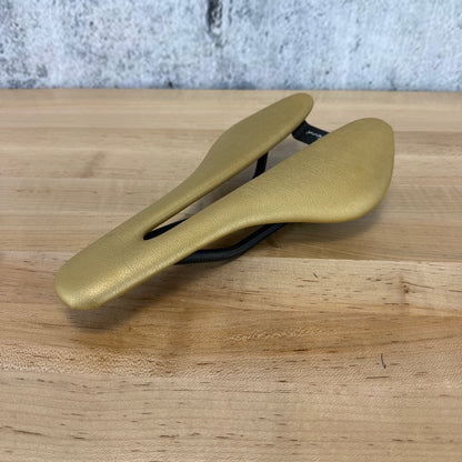 Berk Ploh 143mm 7x9mm Rails Padded Gold Carbon Lightweight Bike Saddle 100g