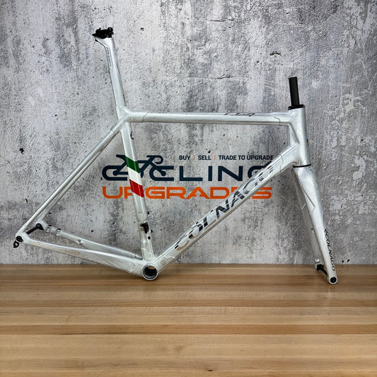 Low Mile! Colnago C64 RWIC Frozen White 54s Carbon Disc Integrated Frameset 1906g