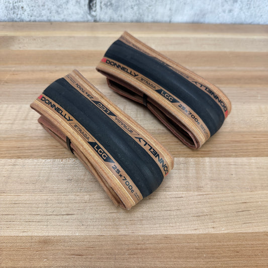 Ridden Once! Pair Donnelly Strada LGG 700c x 25mm Tan Wall Clincher Bike Tires
