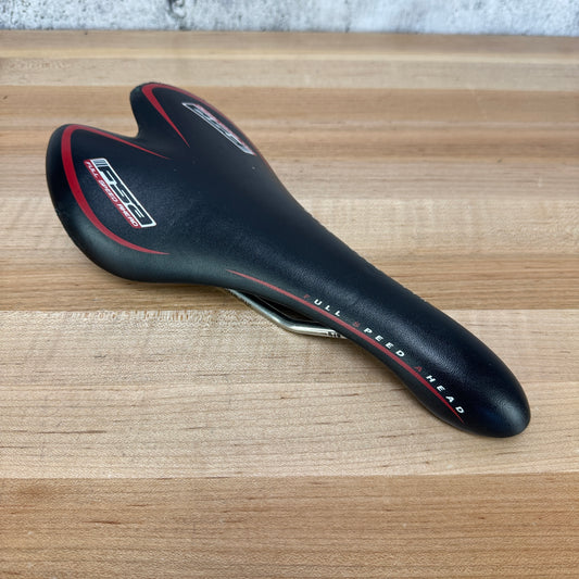 FSA Full Speed Ahead Red/Black 7x7mm Titanium Rails 128mm Bike Saddle 204g