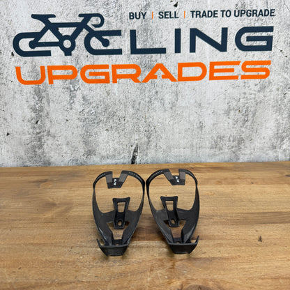 Low Mile! Elite Vico Carbon Pair Black Bike Water Bottle Cages 49g