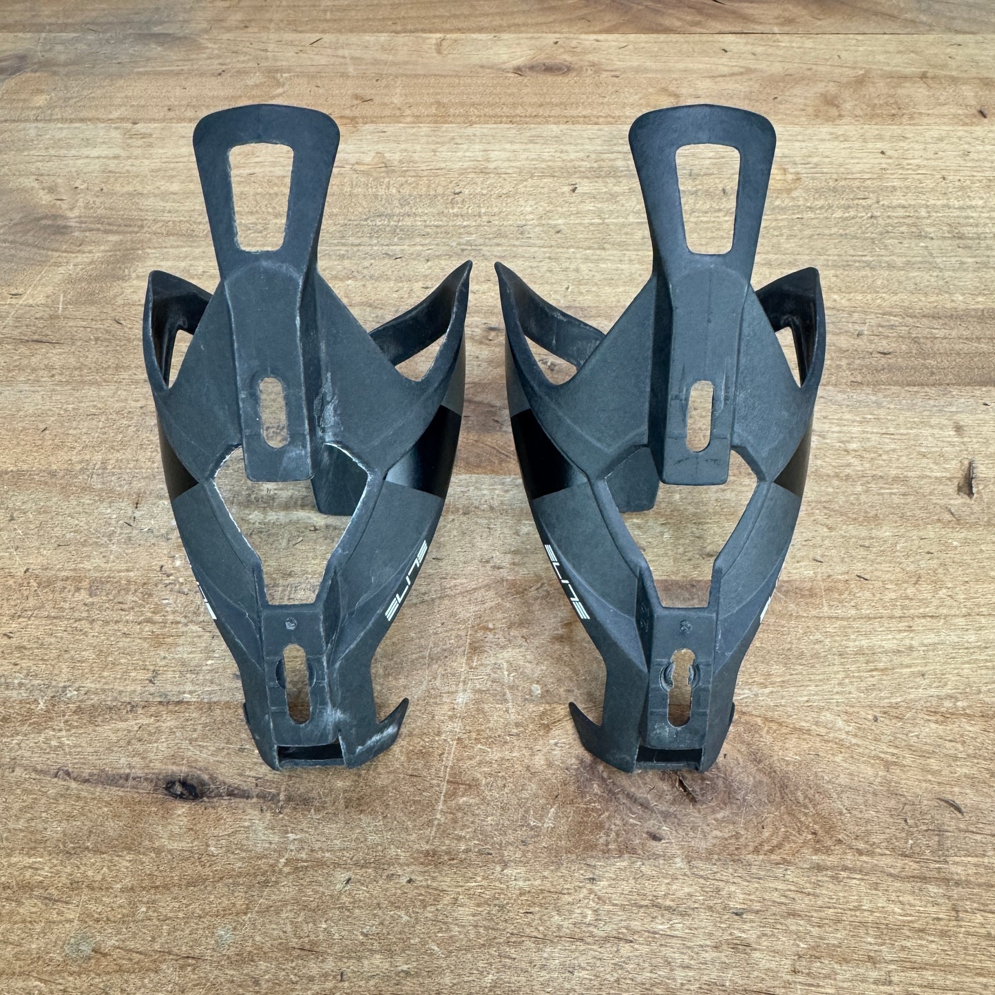 Low Mile! Elite Vico Carbon Pair Black Bike Water Bottle Cages 49g