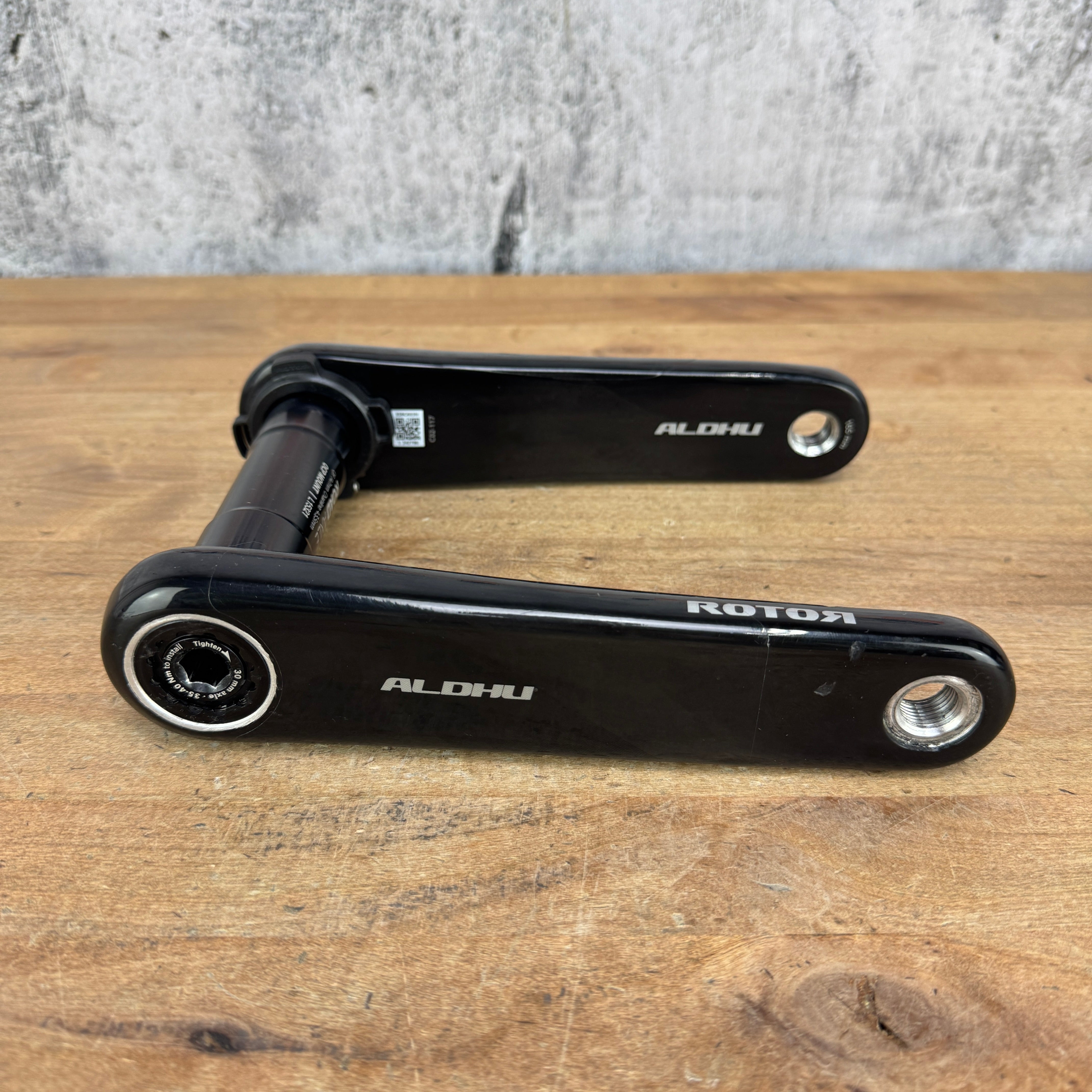 パーツ ROTOR ALDHU 165mm Low Mile! Rotor Aldhu Carbon OCP Direct-Mount 165mm Bike Crankset