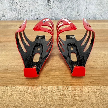 Xlab Gorilla Cage Red Pair Carbon Bike Water Bottle Cages 79g