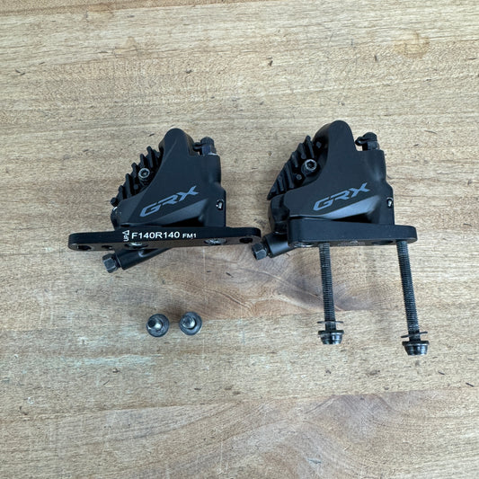 Low Mile Shimano GRX BR-RX400 Flat Mount Pair Hydraulic Disc Brake Calipers 303g