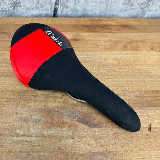Low Mile! Fizik Aliante R5 7x7mm Kium Rails 138mm Bike Saddle Red/Black 231g
