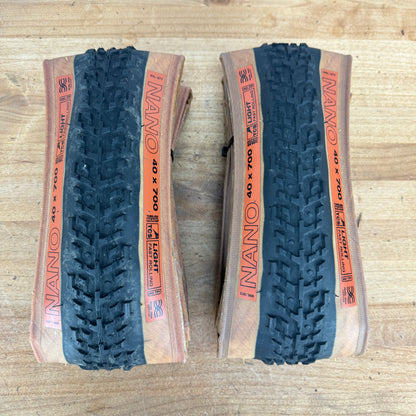 Light Use! Pair WTB Nano TCS Tan Wall 700c x 40mm Tubeless Gravel Bike Tires