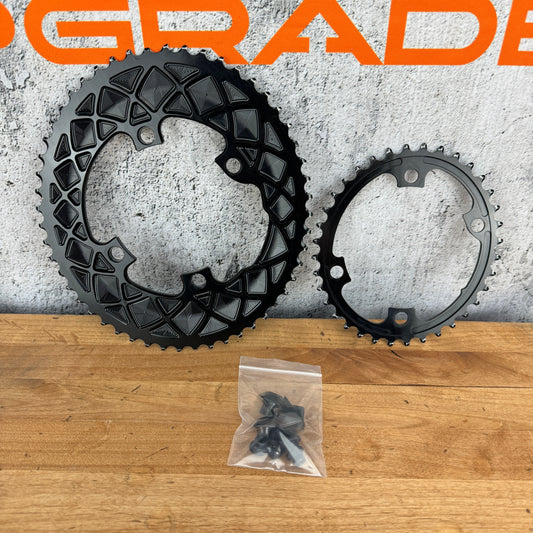 Absolute Black Premium Oval 4 Bolt 110BCD 52/36t Chainrings for Shimano