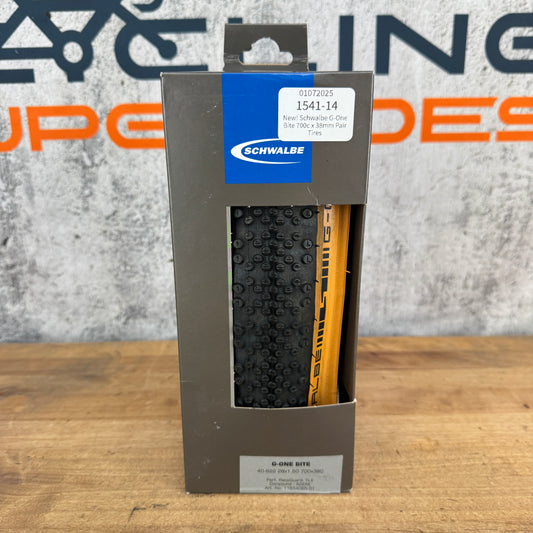 New! Schwalbe G-One Bite 700c x 38mm Gravel Bike Tan Wall Tubeless Single Tire