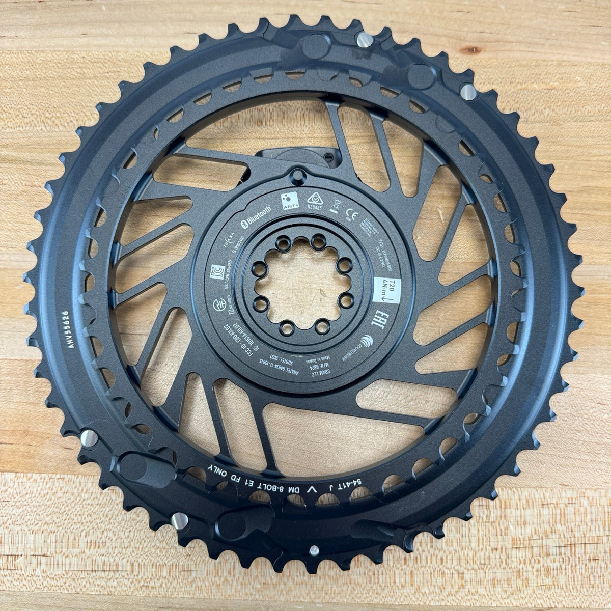 New! SRAM Red AXS E1 Quarq Power Meter 54/41t Black 12-Speed Chainring Set
