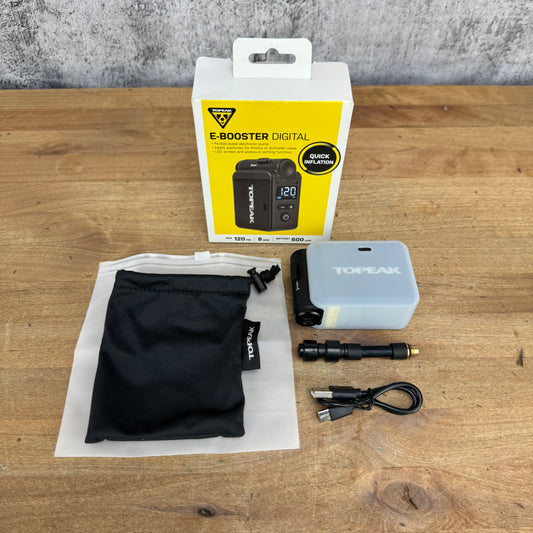 New Topeak E-Booster Digital Electronic Presta/Schrader Bike Pump 185g MSRP $130