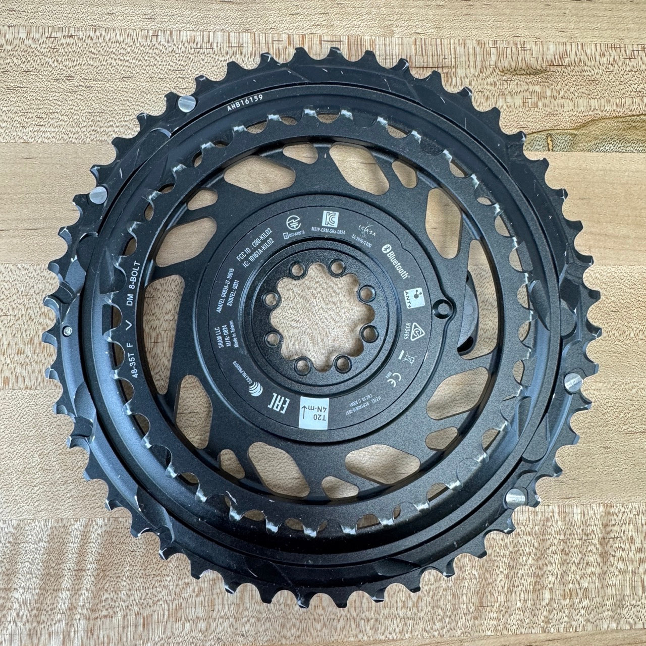 SRAM Red AXS D1 Quarq Power Meter 48/35t 8-Bolt 12-Speed Bike Chainring Set 273g