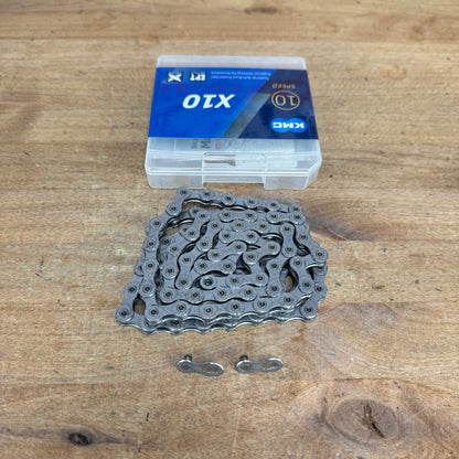 New! KMC X10 116 Links 10-Speed Silver Bike Chain w/ Missing Link MSRP $55