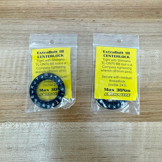 New! Extralite Extrabolt 18 Ultralight Black Disc Brake Rotor Lockrings MSRP $56