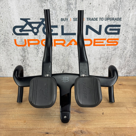Low Mile! Black Inc Aero Barstem AB03 w/ Aero Extensions 40cm Carbon Handlebar