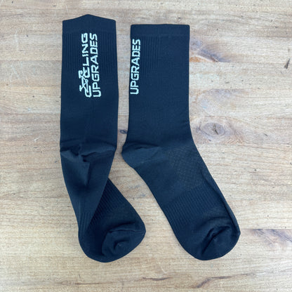 CyclingUpgrades Cycling Crew Length Socks White/Black/Gray Unisex Adult