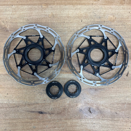 Low Mile! Sram CLX Centerlock 160mm Pair Bike Brake Rotors w/ Lockrings 253g