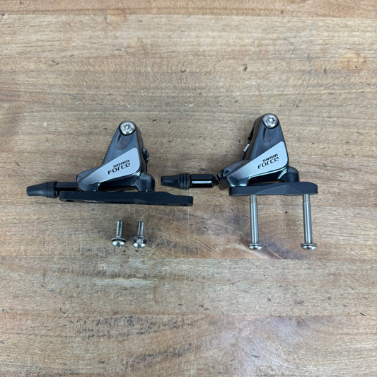 Low Mile! SRAM Force HydroR Flat-Mount Disc Brake Calipers w/ Adapters 258g