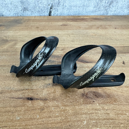Vintage! Pair Campagnolo Record Carbon Bike Water Bottle Cages 40g