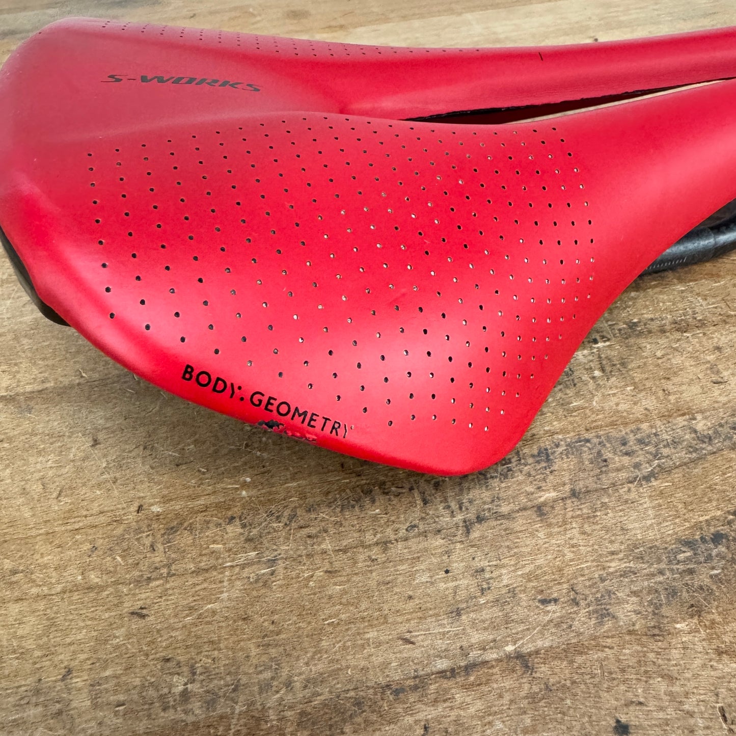 Low Mile! Specialized S-Works Power Arc 143mm 7x9mm Carbon Rails Red Saddle 146g
