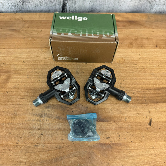 New! Wellgo M279 Recreational Steel Spindle SPD Clipless Bike Pedals 357g
