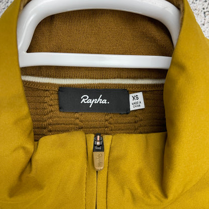 Rapha Merino Zip Extra Small Old Gold Cool Weather Windbreaker Jersey