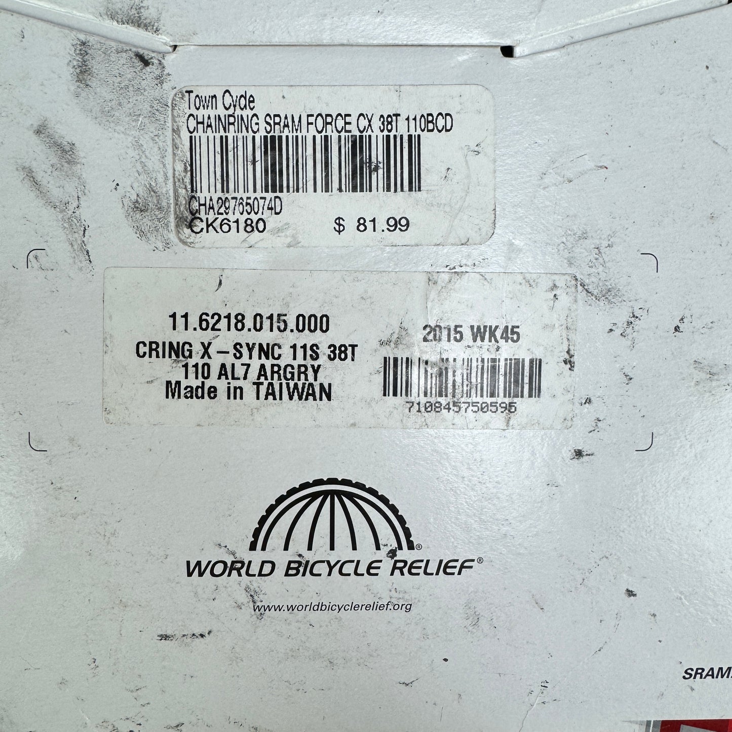 New! SRAM X-Sync 38t 1x 11-Speed 110BCD 5-Bolt Bike Chainring 71g MSRP $89