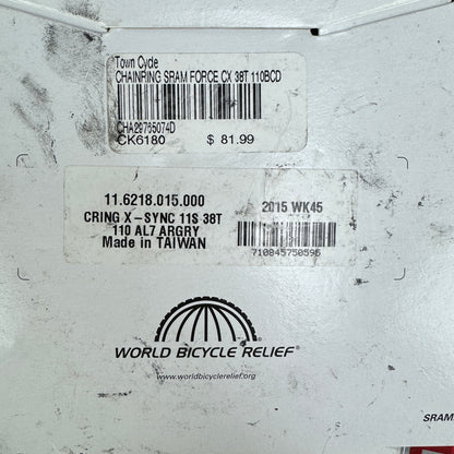 New! SRAM X-Sync 38t 1x 11-Speed 110BCD 5-Bolt Bike Chainring 71g MSRP $89