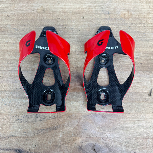 Pair Blackburn Camber Carbon Red Bike Water Bottle Cages 52g