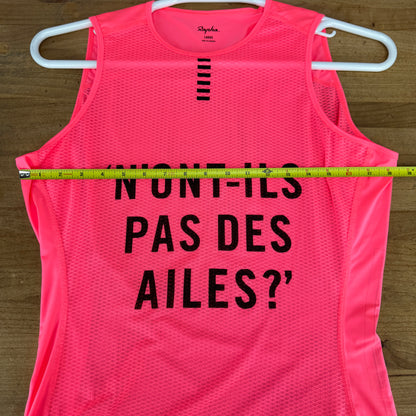 New! Rapha Pro Team Base Layer Sleeveless Men's Large Pink Cycling Jersey