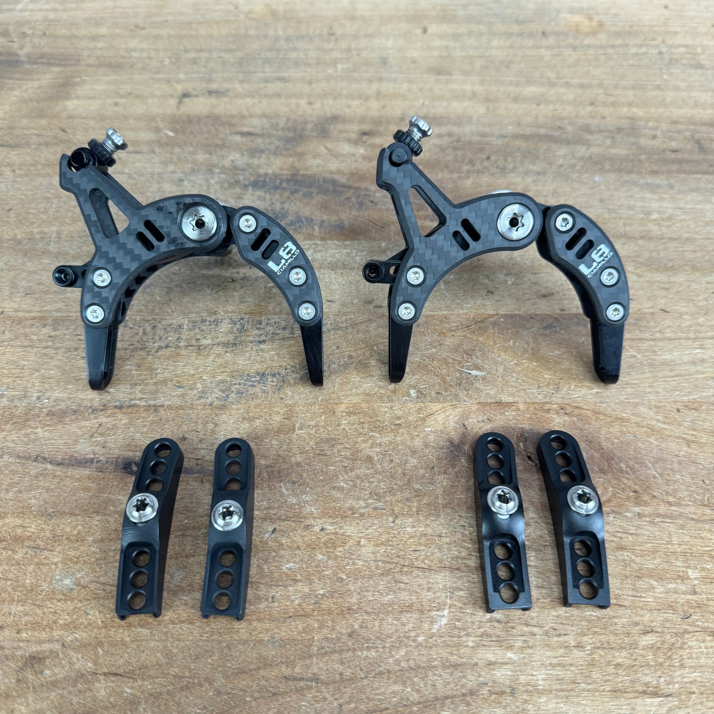 New! Ciamillo L8 Ultra Carbon Titanium Center-Mount Road Rim Brake Calipers 137g