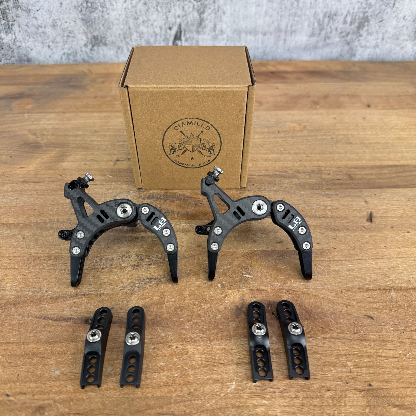 New! Ciamillo L8 Ultra Carbon Titanium Center-Mount Road Rim Brake Calipers 137g