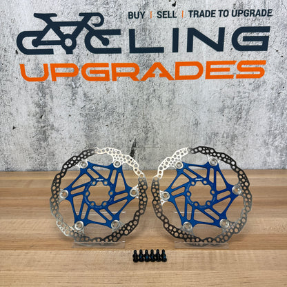 Hope Floating 6-Bolt 180/180mm Blue MTB Bike Brake Rotors 323g