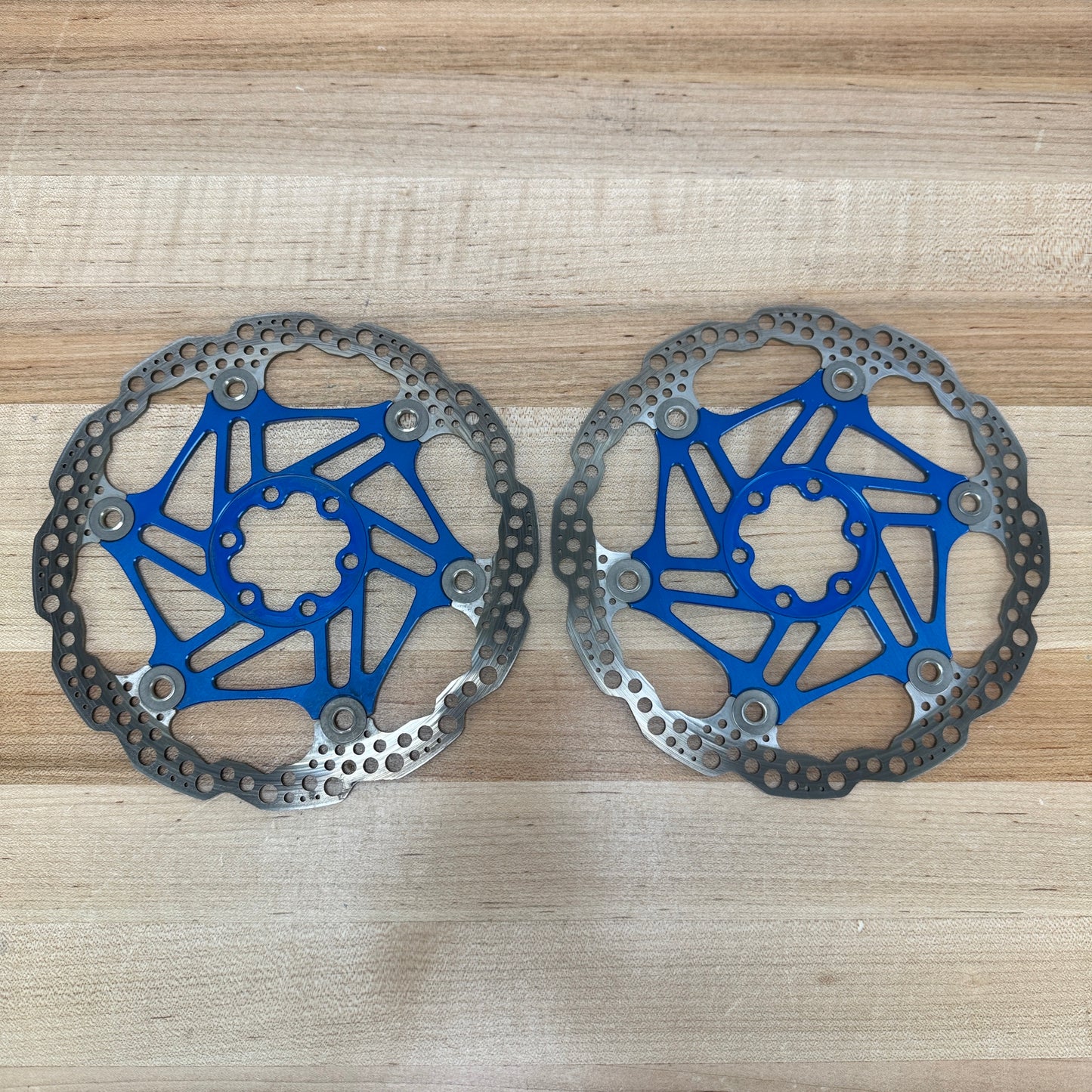 Hope Floating 6-Bolt 180/180mm Blue MTB Bike Brake Rotors 323g