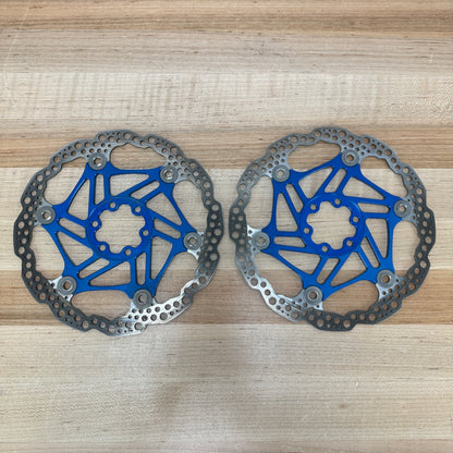 Hope Floating 6-Bolt 180/180mm Blue MTB Bike Brake Rotors 323g