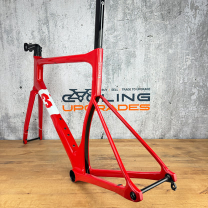 3T Strada Team XL Red 1x Disc Brake Aero Road Bike Carbon Frameset 700c
