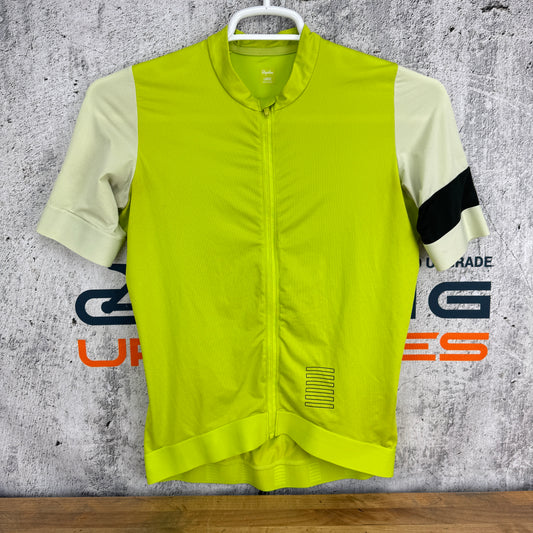 Light Use! Rapha Pro Team Training Large Yellow Short Sleeve Cycling Jersey