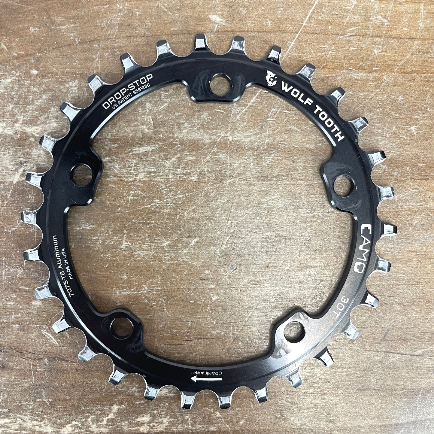 Wolf Tooth Camo Spider + Camo Drop-Stop 30t 1x Chainring fits 3-bolt Sram 70g