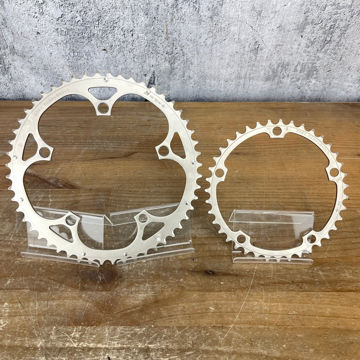 Low Mile! Campagnolo Brev 52/39t 130BCD 10-Speed Road Bike Chainrings 132g