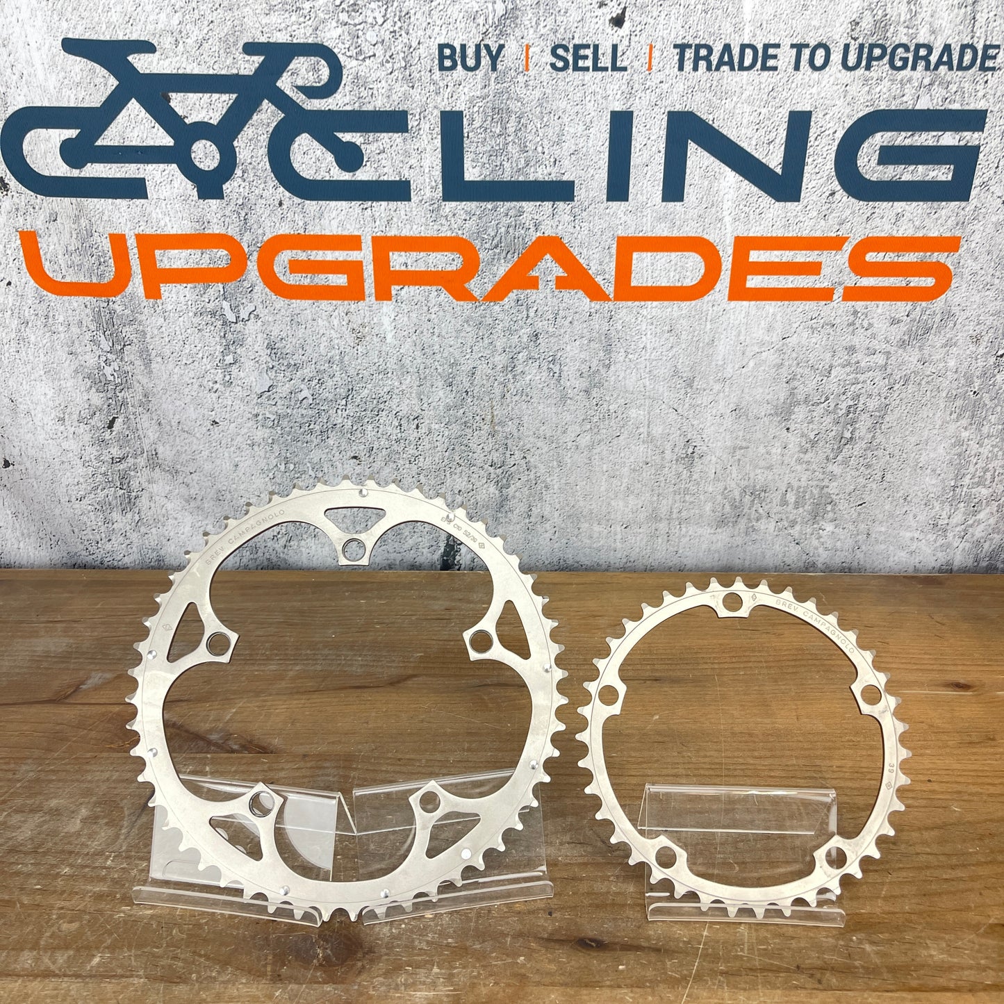 Low Mile! Campagnolo Brev 52/39t 130BCD 10-Speed Road Bike Chainrings 132g