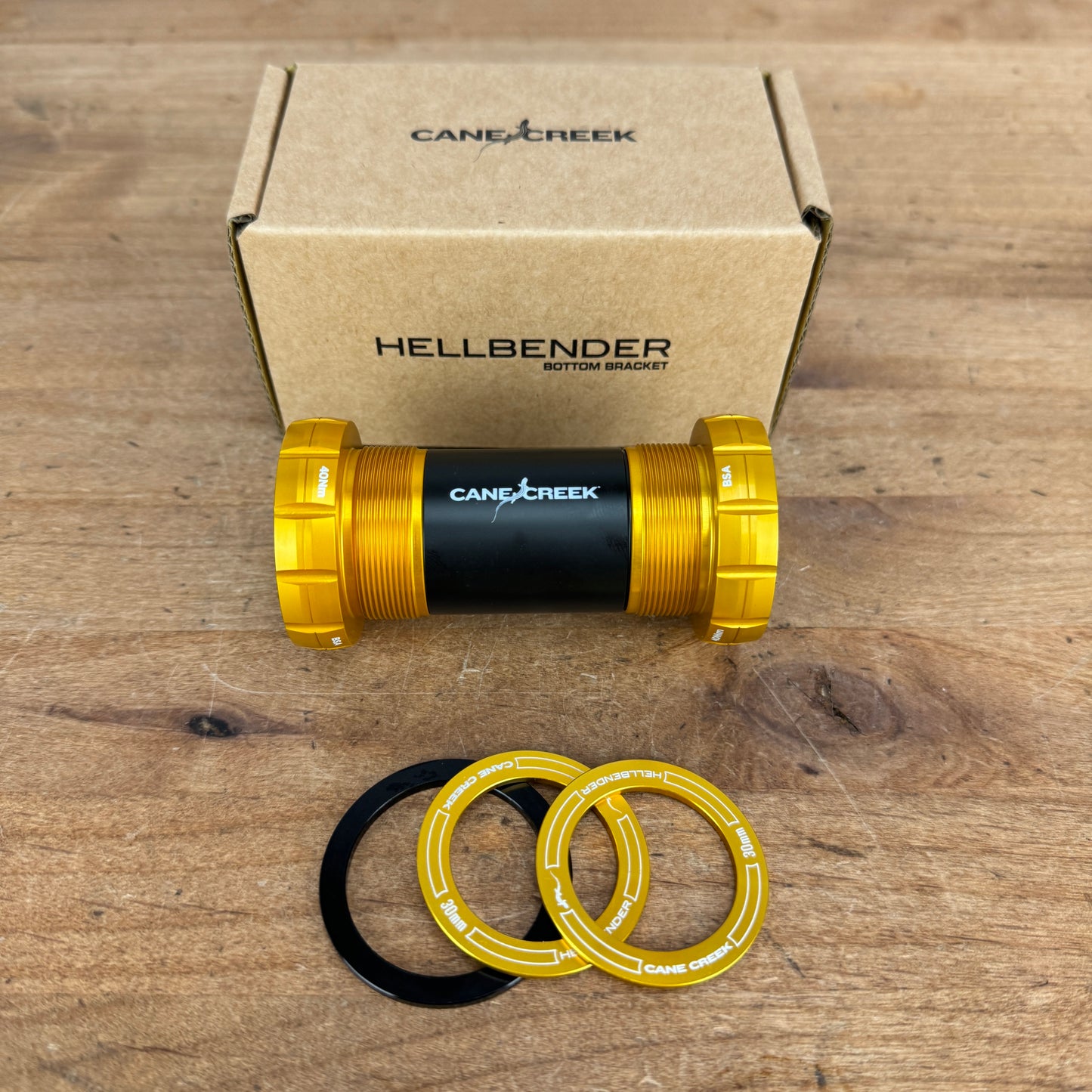 New! Cane Creek Hellbender 70 BSA Threaded 30mm Gold Bottom Bracket BAI0143